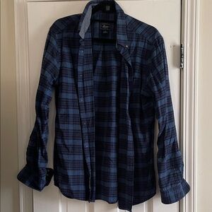 G.H. Bass & Co. Blue and Black Checkered Flannel